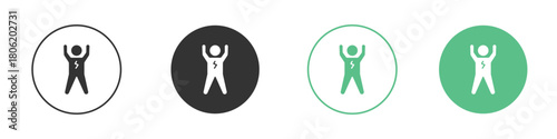 Energized human icon for web design, templates, infographics and more