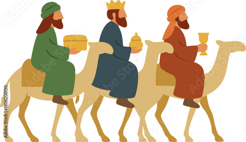 성탄절 아기예수 탄생 동방박사 세사람 일러스트