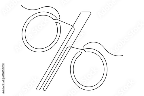 Discount percentage icon continuous outline drawing simple style finance