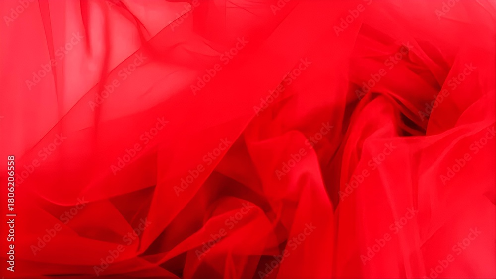 Obraz premium Red luxury tulle fabric texture for background. elegance wallpaper