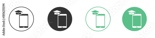 Mobile learning icon for web design, templates, infographics and more