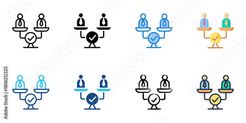 Reference check icon set multiple style collection 
