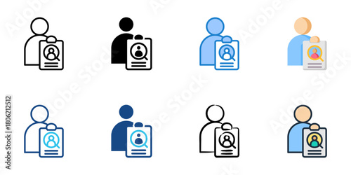 Hiring manager icon set multiple style collection 
