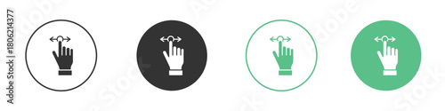 Push to slide right and left gesture icon for web design, templates, infographics and more