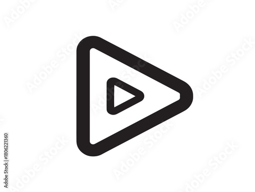 Free Download Play button icon 2D vector line art in a clean minimalist style - GFXLoad