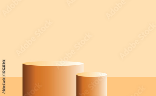 Minimalist Orange Product Display Pedestal