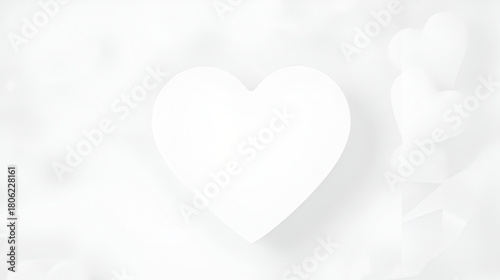 White heart shape resting on a transparent background, representing love, romance, and the spirit of valentine's day celebrations