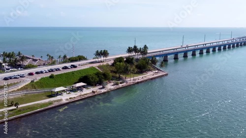 Wallpaper Mural Key west Aerial shot of the starting of Seven Mile Bridge in Florida which connects several of the Florida Keys on the way to Key West. Florida Keys 2025 drone shots flying over new Seven mile bridge Torontodigital.ca