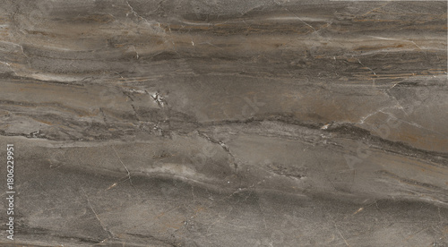 Luxurious Dark Brown/Gray Travertine Marble Texture with Horizontal Flowing Veins and Polished Finish for Abstract Background, Floor, or Wall Tiles