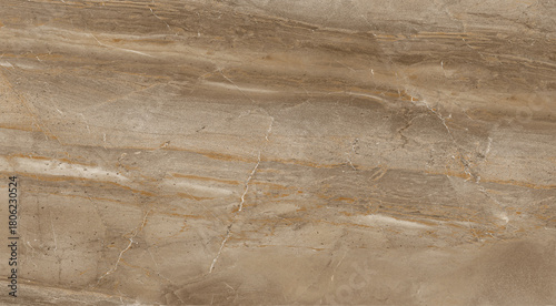 Elegant Light Brown and Creamy Tan Natural Marble Texture featuring Clear Horizontal Lines and High-Gloss Finish, Perfect for Stone Slab or Countertop Design