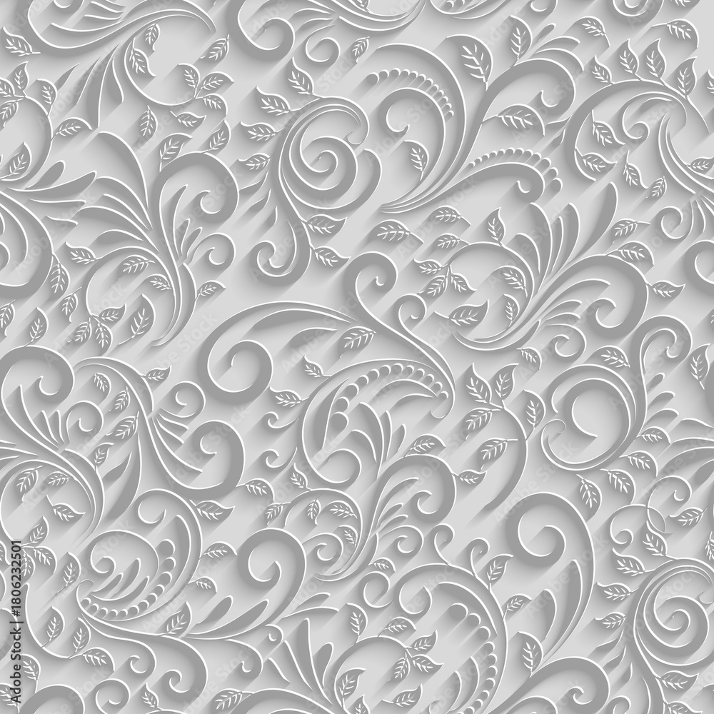 Fototapeta premium Intricate grey swirl spiral line art background