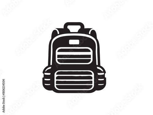 Travel backpack accessory icon silhouette vector illustration artwork