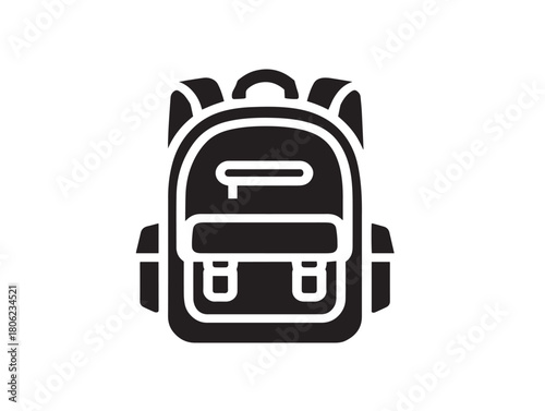 Outdoor camping backpack symbol silhouette vector illustration design