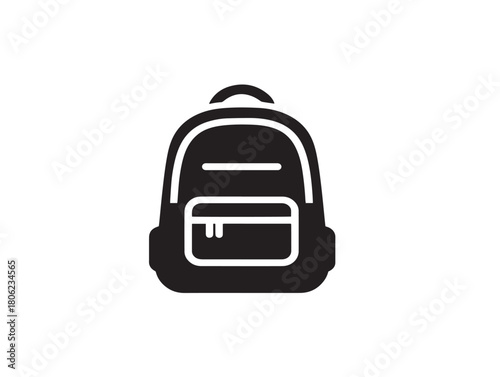 Adventure themed backpack shape silhouette vector illustration concept
