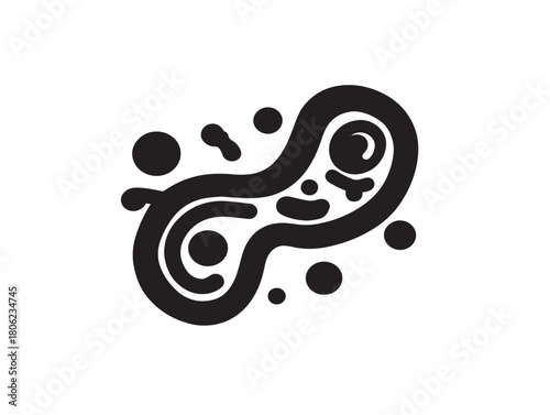 Unique microbe science symbol silhouette vector illustration artwork