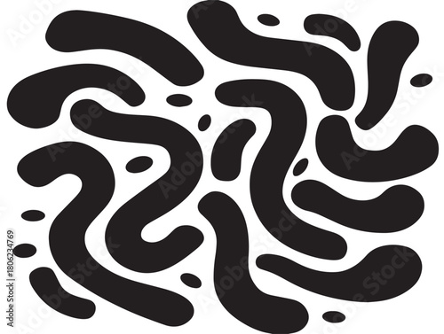 Clean bacteria cell outline silhouette vector illustration display