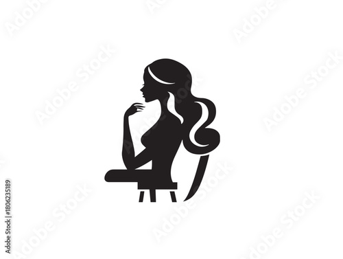 Professional salon treatment symbol silhouette vector illustration artwork