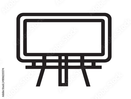 Promotional street billboard board silhouette vector illustration artwork