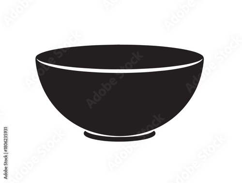 Artistic bowl kitchen utensil silhouette vector illustration design