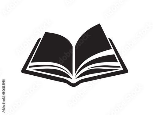 Minimal educational book icon silhouette vector illustration graphic