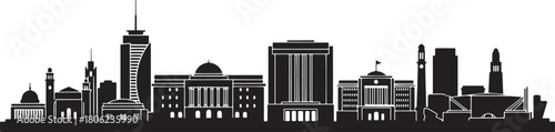 Silhouette vector illustration of city skyline of nairobi kenya with building