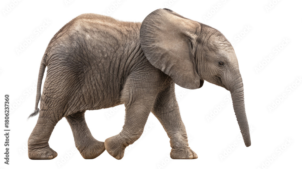 Fototapeta premium A elephant animal on the white background