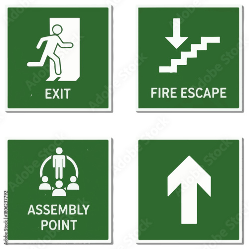 Emergency and Fire Safety Signs Vector Collection