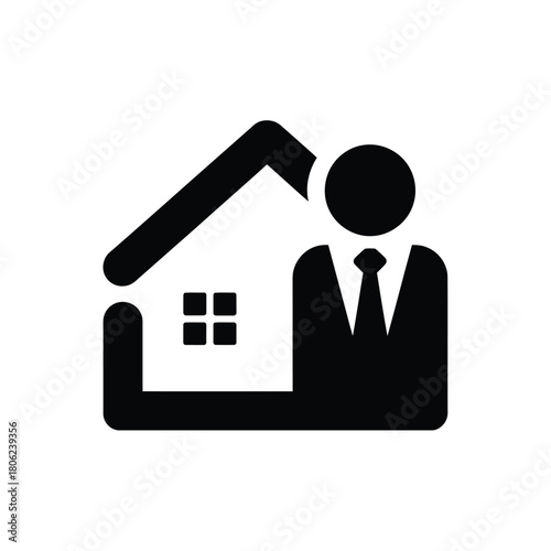 Real estate agent icon representing home ownership and professional service