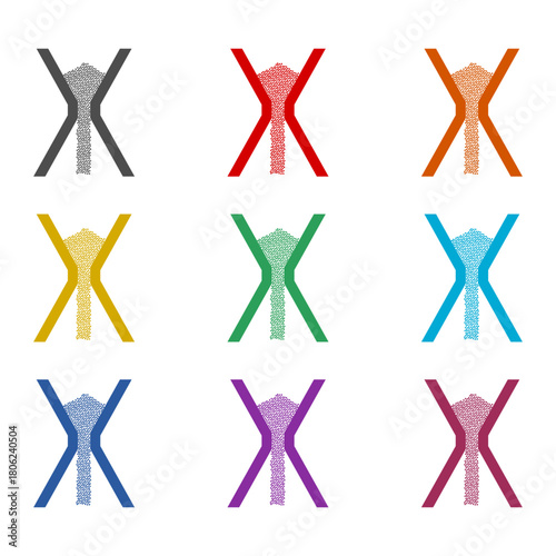 Timer, sand hourglass icon isolated on white background. Set icons colorful