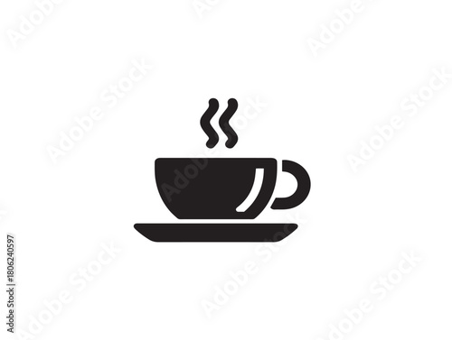 Simple and elegant coffee cup icon for cafe and break time