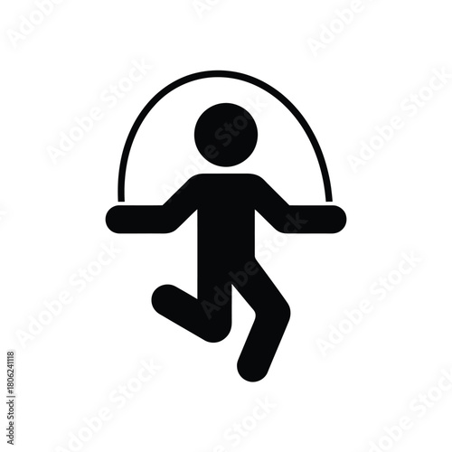 Silhouette of a person jumping rope in motion