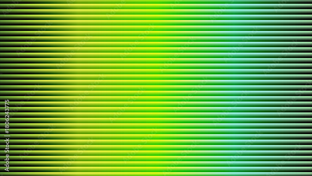 Fototapeta premium Horizontal Stripes Gradient Yellow Green Blue Cyan Background Keywords: abstract, background