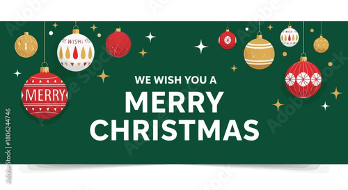 Festive Christmas Wishes A Merry Holiday Season Greeting with Ornaments and Joyful Celebrations