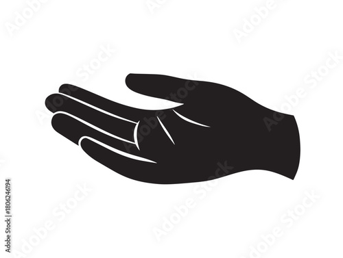 Beautiful hand icon vector illustration with a nice and elegant solid black form