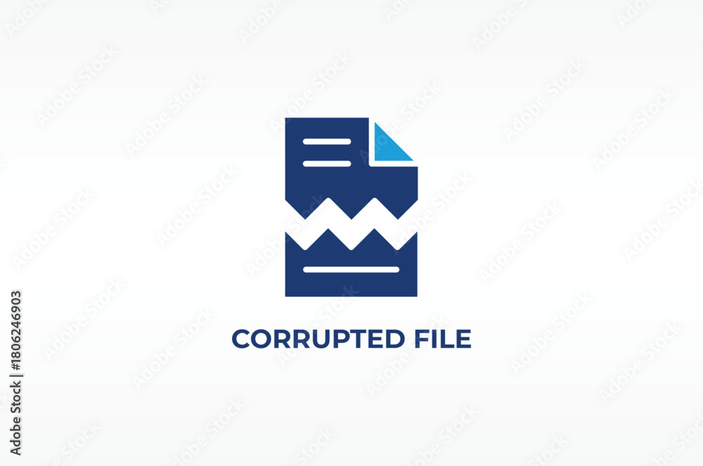 Fototapeta premium CORRUPTED FILE vector, icon or logo sign isolated symbol illustration