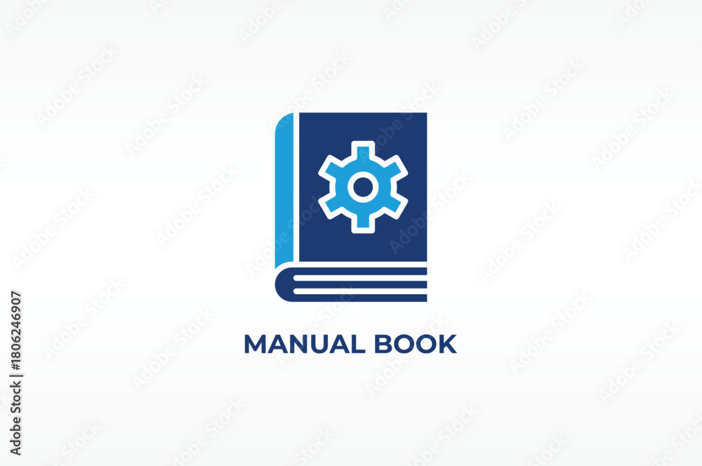 Obraz premium MANUAL BOOK vector, icon or logo sign isolated symbol illustration