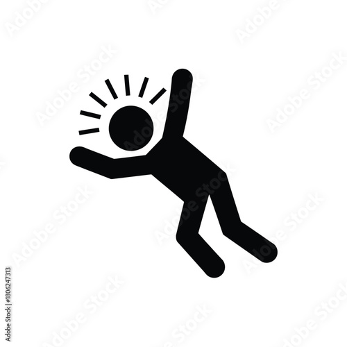 Icon of a person falling with radiating lines indicating impact or dizziness