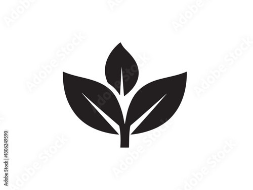 Elegant Organic Symbol Design in Beautiful Monochrome Vector Style