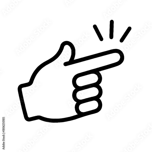 Slika na platnu Pointing Hand Line Icon – Finger Gesture Outline Symbol