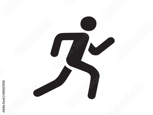 Dynamic Runner Icon Illustration with Stunning Minimal Black and White Look