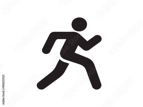 Beautiful Simple Runner Symbol in Clean Elegant Monochrome Design