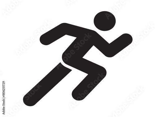 Dynamic runner icon vector illustration with a stunning solid black silhouette