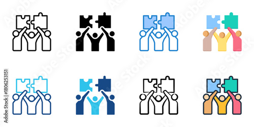 Cultural fit icon set multiple style collection 
