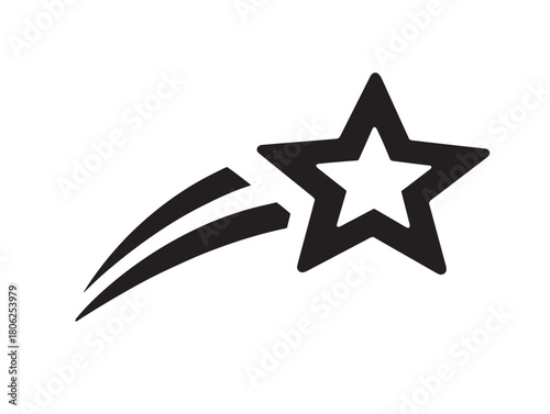 Dynamic shooting star icon vector illustration with a stunning night sky design