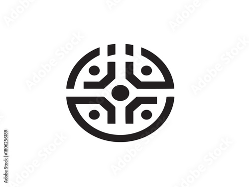 Beautiful technology logo icon vector illustration for elegant corporate identity