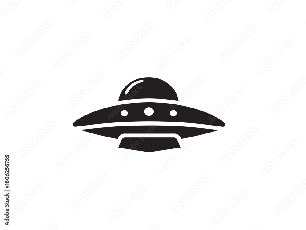 Fototapeta premium Stunning ufo icon vector illustration with a beautiful and dynamic alien spacecraft