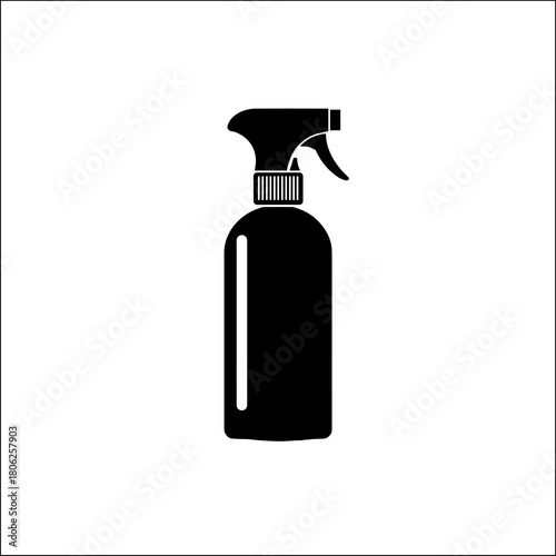 Trigger spray bottle icon in simple black and white minimal design