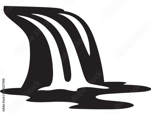 Stunning waterfall icon vector illustration for gorgeous outdoor adventure graphics