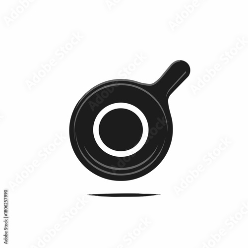 A simple black bedpan icon with a rounded center opening and side handle