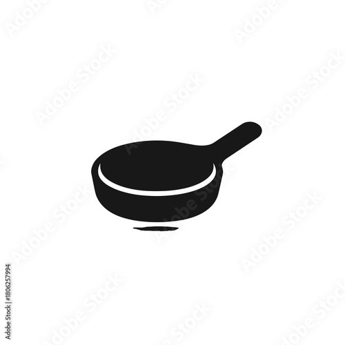 Minimal black silhouette of a medical bedpan